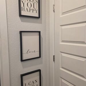 Elegant Black Framed Wall Art Trio